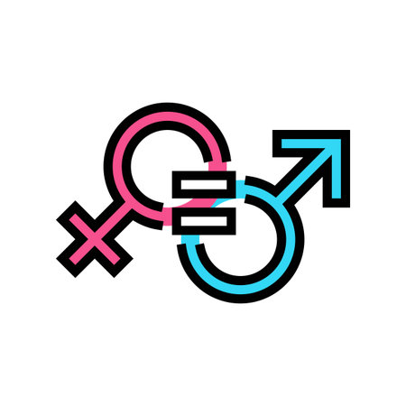 gender equality color icon vector illustrationのイラスト素材