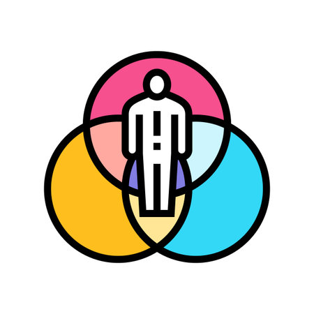 intersectionality color icon vector illustrationのイラスト素材