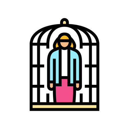 misogyny color icon vector illustrationのイラスト素材