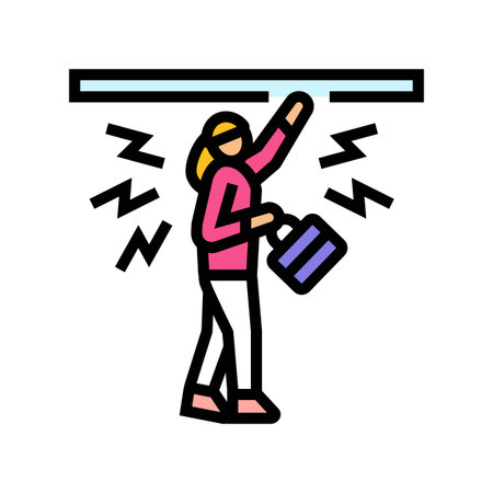 glass ceiling color icon vector illustrationのイラスト素材