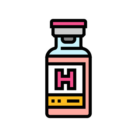 hormone replacement therapy injection color icon vector illustrationのイラスト素材