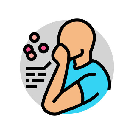 patient taking oral hormone medicine color icon vector illustrationのイラスト素材