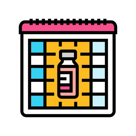 hormone therapy calendar color icon vector illustrationのイラスト素材
