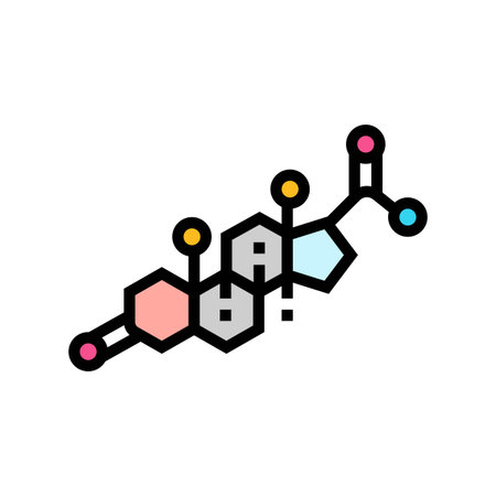 progesterone supplement icon color icon vector illustrationのイラスト素材