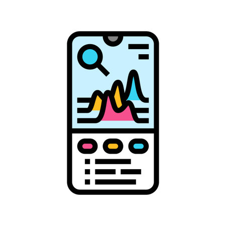 hormone level monitoring app color icon vector illustrationのイラスト素材
