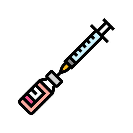 hormone replacement injection vial color icon vector illustrationのイラスト素材