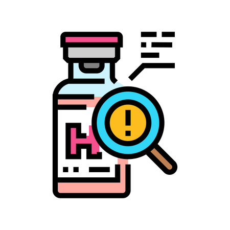 hormone therapy side effect monitoring color icon vector illustrationのイラスト素材