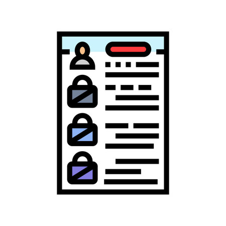 resume many crossed out company names color icon vector illustrationのイラスト素材