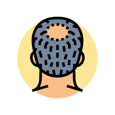 balding head color icon vector illustrationのイラスト素材