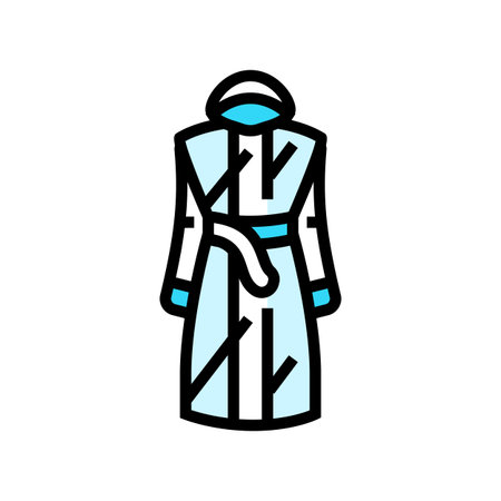 belted rain cape color icon vector illustrationのイラスト素材