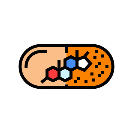testosterone pill capsule color icon vector illustrationのイラスト素材