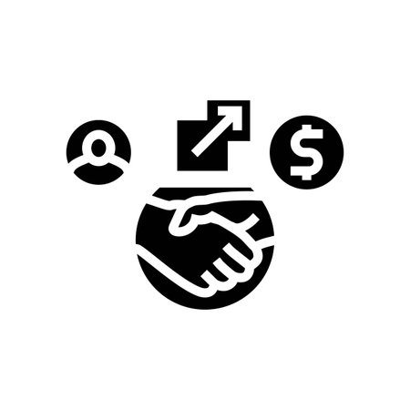 referral bonus glyph icon vector illustrationのイラスト素材