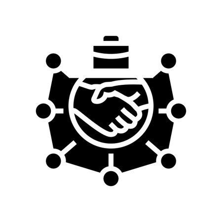 partner network glyph icon vector illustrationのイラスト素材