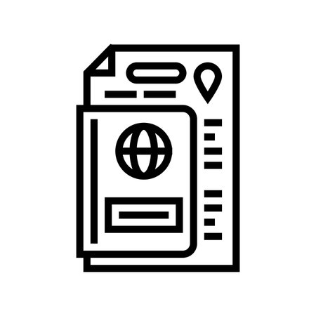emigration notice document line icon vector illustrationのイラスト素材