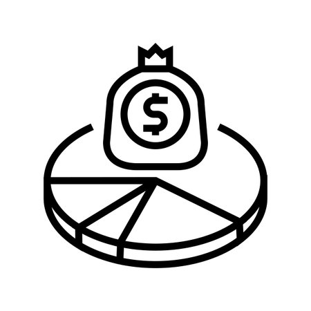 pie chart income segments line icon vector illustrationのイラスト素材