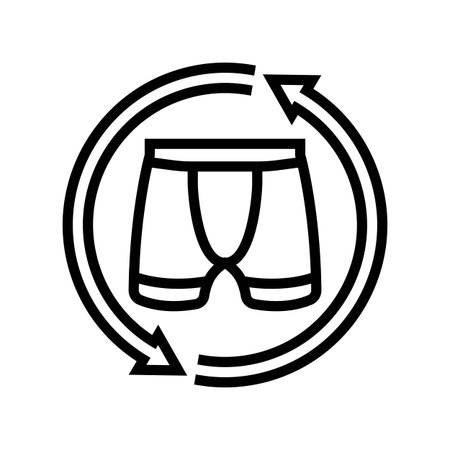 change into clean underwear daily line icon vector illustrationのイラスト素材