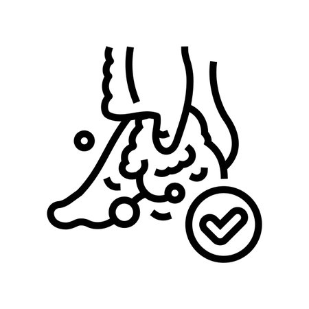 wash feet soap and water line icon vector illustrationのイラスト素材