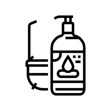 use light body lotion after showering line icon vector illustrationのイラスト素材