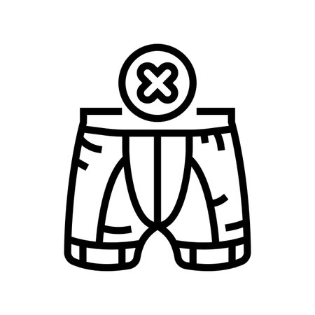 avoid wearing tight clothing line icon vector illustrationのイラスト素材