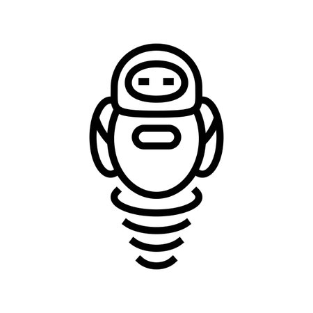floating hover robot line icon vector illustrationのイラスト素材