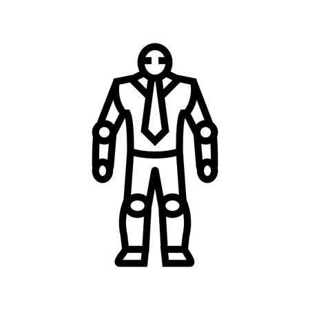 robot a bow tie line icon vector illustrationのイラスト素材