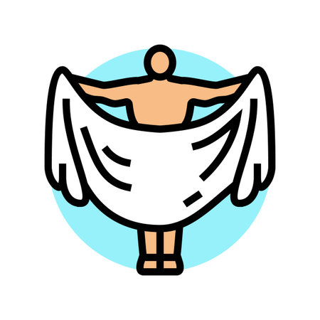 dry off properly a clean towel color icon vector illustrationのイラスト素材