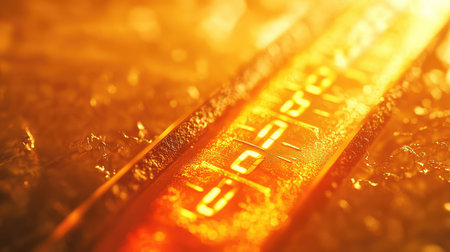 reading abstract visualization of digital thermometerの素材