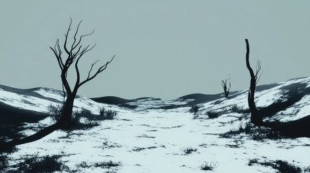 land high contrast stylized animation of empty landの写真素材