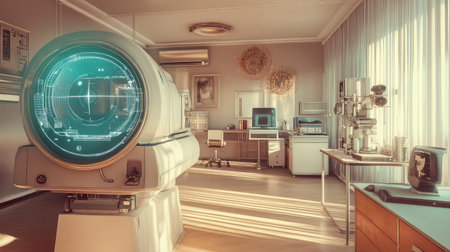 3d futuristic virtual property tour scan vintage mの写真素材