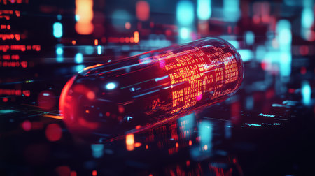 blockchain futuristic digital prescription scanの素材