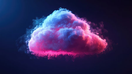 storge digital art style of a transforming cloud storage iconの写真素材