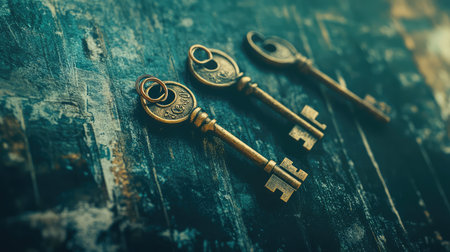 retro vintage abstract visualization of house keysの写真素材