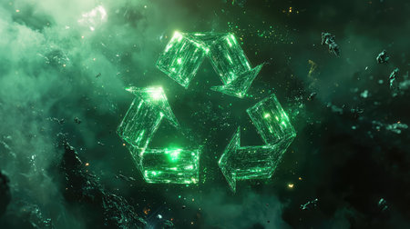 innovate sci fi style recycling symbol emissionの素材
