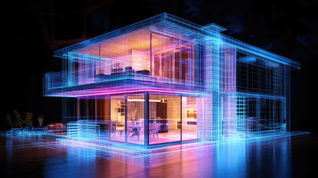 holo 3d real estate walkthrough holographic projectionの素材