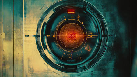 futuristic vintage medical biometric scanner with a futuristic designの写真素材