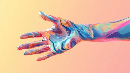 fluid abstract style morphing handの写真素材