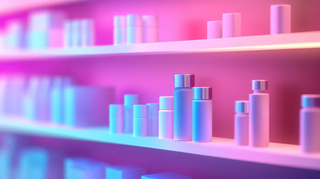 design smooth gradient abstract visualization of a pharmacy shelfの写真素材