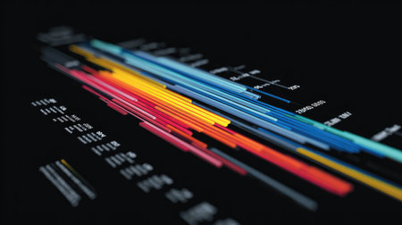 Colorful data visualization chart showing business analysis statisticsの素材