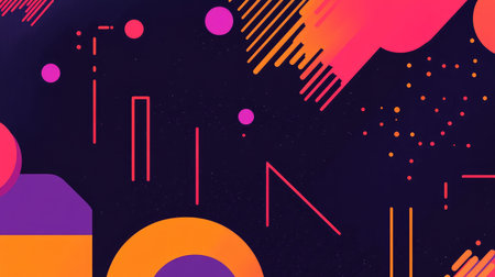 Abstract geometric shapes creating modern vibrant background designの素材