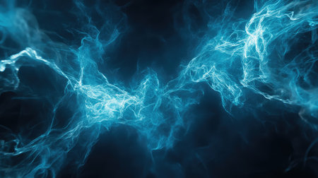 Abstract blue energy waves creating dynamic light backgroundの写真素材