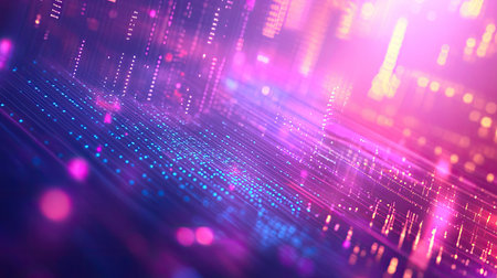 Digital data stream flowing through network connectionsの写真素材