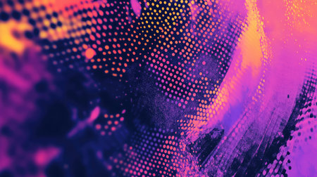 Abstract background displaying vibrant halftone dots and textureの写真素材