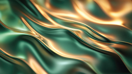 Abstract wavy liquid metal flowing with iridescent shimmerの写真素材