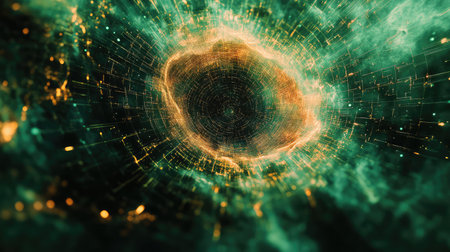 Abstract data tunnel representing digital information flowingの写真素材