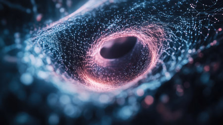 Data network forming abstract digital information tunnelの写真素材