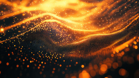 Digital wave pattern forming abstract data visualizationの写真素材