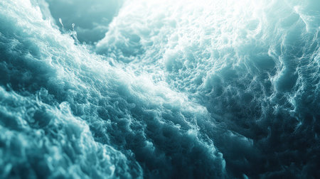 Turbulent ocean waves creating abstract water texture patternの写真素材