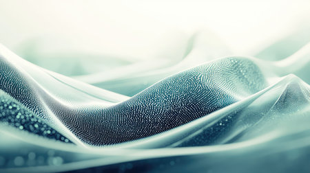 Digital data flowing abstract wave surface networkの写真素材