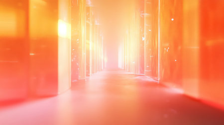 Glowing futuristic abstract tunnel path to a bright futureの写真素材