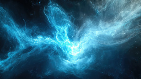 Abstract blue energy creating a plasma glowの写真素材